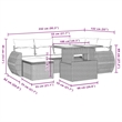 Afuera Living Contemporary 7 Piece Poly Rattan Sofa Set in Black