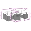 Afuera Living Contemporary 8 Piece Poly Rattan Sofa Set in Black/Cream