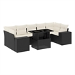 Afuera Living Contemporary 8 Piece Poly Rattan Sofa Set in Black/Cream