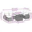 Afuera Living Contemporary 8 Piece Poly Rattan Sofa Set in Black/Cream
