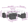Afuera Living Contemporary 7 Piece Poly Rattan Large Sofa Set in Black