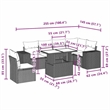 Afuera Living Contemporary Synthetic Poly Rattan 7 Piece  Sofa Set in Black