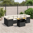 Afuera Living Contemporary 8 Piece Poly Rattan Sofa Set in Black