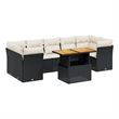 Afuera Living Contemporary 8 Piece Poly Rattan Sofa Set in Black