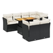 Afuera Living Contemporary Synthetic Poly Rattan 8 Piece Small Sofa Set in Black