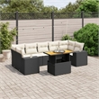 Afuera Living Contemporary 8 Piece Poly Rattan Sofa Set in Black/Cream