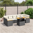 Afuera Living 8 Piece Poly Rattan Large Sofa Set in Black/Cream