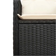 Afuera Living Contemporary 3 Piece Poly Rattan Bistro Set in Black/Cream