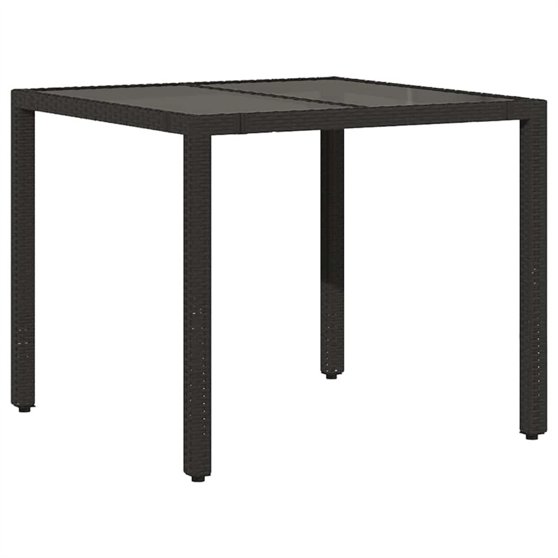 Afuera Living Contemporary 5 Piece Poly Rattan Bistro Set in Black