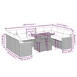 Afuera Living Synthetic Poly Rattan 10 Piece Sofa Set in Black/Cream