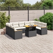 Afuera Living Contemporary 11 Piece Poly Rattan Sofa Set in Black/Cream