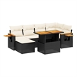 Afuera Living Contemporary 7 Piece Poly Rattan Large Sofa Set in Black