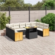 Afuera Living Contemporary 10 Piece Poly Rattan Sofa Set in Black