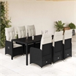 Afuera Living Contemporary 7 Piece Poly Rattan Bistro Set in Black