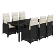 Afuera Living Contemporary 7 Piece Poly Rattan Bistro Set in Black