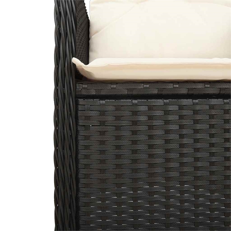 Afuera Living Contemporary 9 Piece Poly Rattan Large Bistro Set in Black