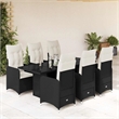 Afuera Living Contemporary 7 Piece Poly Rattan Bistro Set in Black/Cream