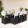 Afuera Living Contemporary Synthetic Poly Rattan 9 Piece Bistro Set in Black