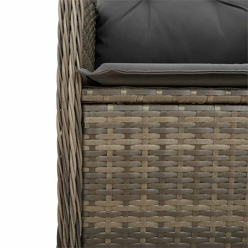 Afuera Living Contemporary 9 Piece Poly Rattan Bistro Set in Gray
