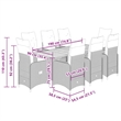 Afuera Living Contemporary 9 Piece Poly Rattan Bistro Set in Gray