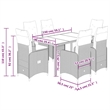 Afuera Living Synthetic Poly Rattan 7 Piece Large Bistro Set in Gray