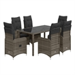 Afuera Living Synthetic Poly Rattan 7 Piece Large Bistro Set in Gray