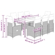 Afuera Living Contemporary 9 Piece Poly Rattan Medium Bistro Set in Gray