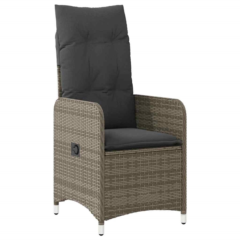 Afuera Living Contemporary 9 Piece Poly Rattan Bistro Set in Gray