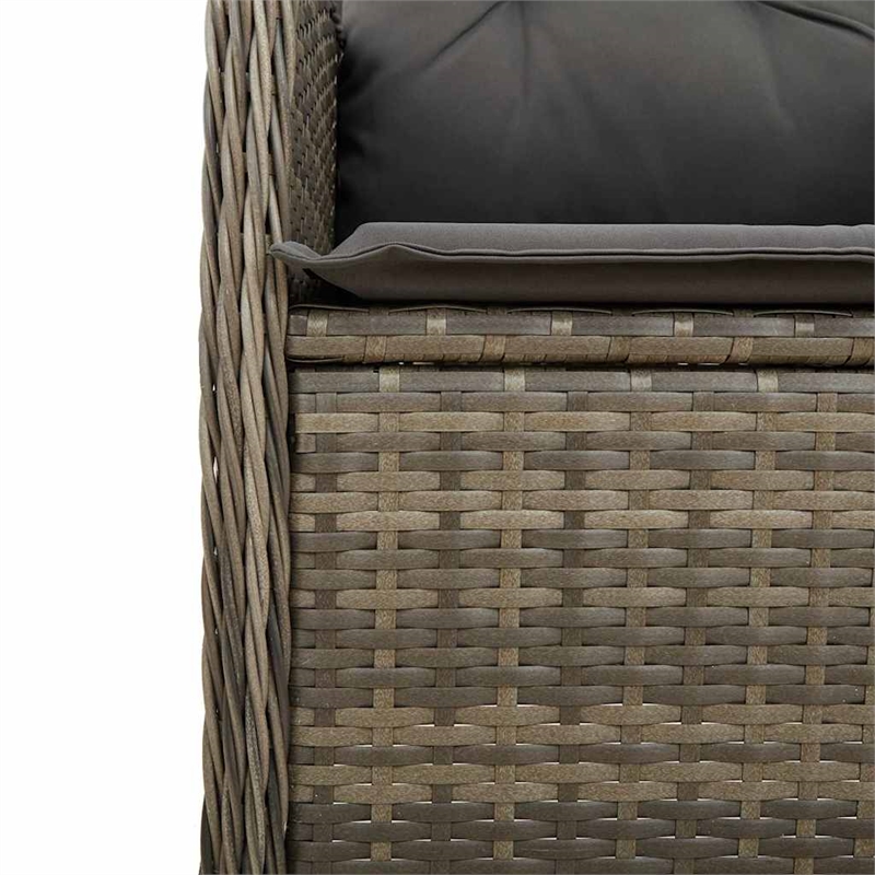 Afuera Living Contemporary 9 Piece Poly Rattan Bistro Set in Gray