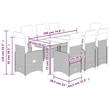 Afuera Living Contemporary 9 Piece Poly Rattan Bistro Set in Gray