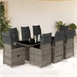 Afuera Living Contemporary 9 Piece Poly Rattan Bistro Set in Gray