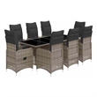 Afuera Living Contemporary 9 Piece Poly Rattan Bistro Set in Gray
