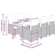 Afuera Living Contemporary 7 Piece Poly Rattan Large Bistro Set in Gray