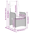 Afuera Living Contemporary 7 Piece Poly Rattan Large Bistro Set in Gray