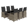 Afuera Living Contemporary 7 Piece Poly Rattan Large Bistro Set in Gray