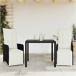 Afuera Living 3 Piece Poly Rattan Medium Bistro Set in Black