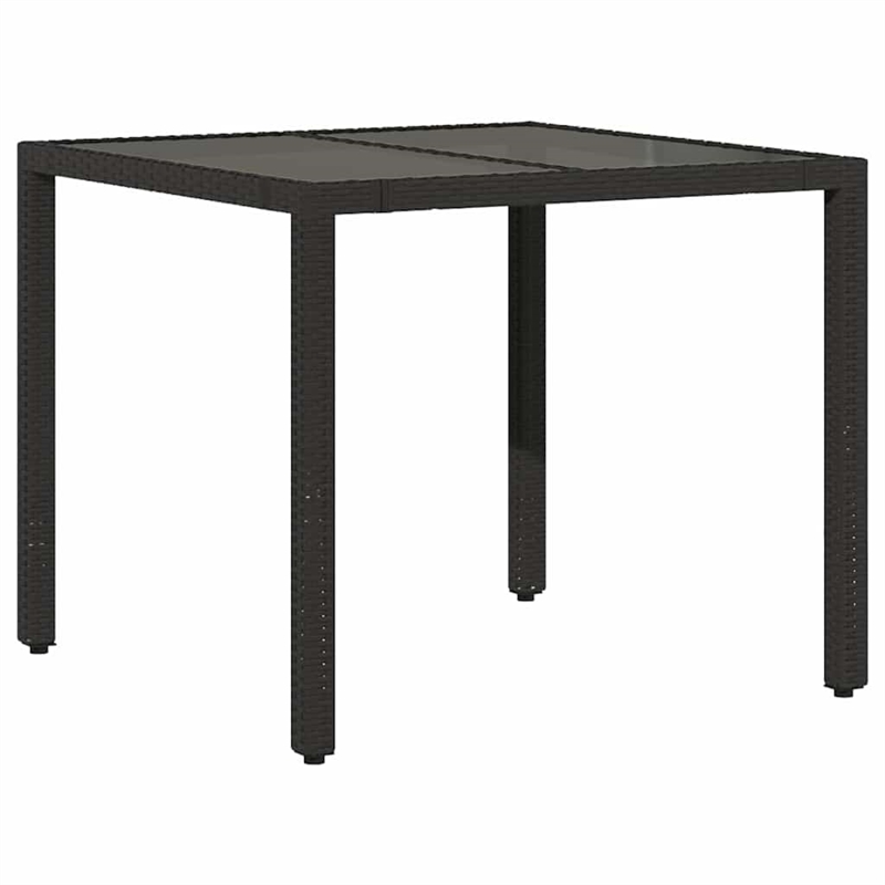 Afuera Living Contemporary 5 Piece Poly Rattan Bistro Set in Black