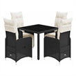 Afuera Living Contemporary 5 Piece Poly Rattan Bistro Set in Black