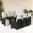 Afuera Living Contemporary 7 Piece Poly Rattan Bistro Set in Black