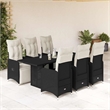 Afuera Living Contemporary 7 Piece Poly Rattan Bistro Set in Black