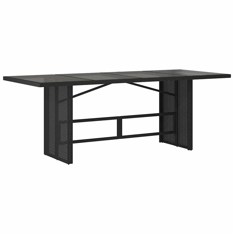 Afuera Living Contemporary 7 Piece Poly Rattan Bistro Set in Black