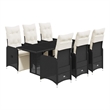Afuera Living Contemporary 7 Piece Poly Rattan Bistro Set in Black