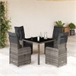 Afuera Living Contemporary 5 Piece Poly Rattan Bistro Set in Gray