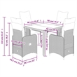 Afuera Living Contemporary 5 Piece Poly Rattan Bistro Set in Gray