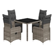 Afuera Living Contemporary 5 Piece Poly Rattan Bistro Set in Gray