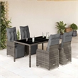 Afuera Living Contemporary 5 Piece Poly Rattan Bistro Set in Gray