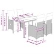 Afuera Living Contemporary 5 Piece Poly Rattan Bistro Set in Gray