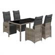 Afuera Living Contemporary 5 Piece Poly Rattan Bistro Set in Gray