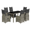 Afuera Living Contemporary 7 Piece Poly Rattan Bistro Set in Gray