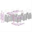 Afuera Living Contemporary 9 Piece Poly Rattan Bistro Set in Gray